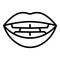 Speech sync icon outline vector. Mouth pronunciation