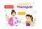 Speech Therapist Vector Illustration with Child Training Basic Language Skills and Articulation Problem in Flat Cartoon Hand Drawn