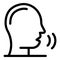 Speech therapy icon, outline style