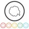 Speech And Thought Bubble icon. Set icons in color circle buttons