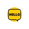 Speech trendy bubble with word hello