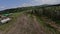 Speed aerial view dirt road at countryside village summer natural landscape infrastructure