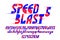 Speed blast sport style font, vector geometric futuristic alphabet, numbers included, 90s style technology typeface, useful for