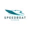 Speed boat logo vector sea ship sailboat design for ship company templet illustration