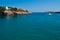 Speed boat at Porto Cristo bay, Majorca, Spain