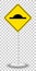 Speed bump traffic sign isolated on transparent background
