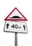 Speed Bump. Triangle road sign isolated