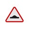 Speed bump warning sign. Road bump icon