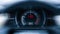 Speed car. Speedometer, tachometer on vehicle dashboard panel. Fast car interior.