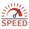 Speed dashboard logo, flat style