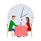 Speed dating, concept vector illustration, isolated on white background. Man and woman on a date.