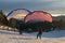 Speed flying in winter mountains