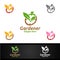 Speed Gardener Care Logo with Green Garden Environment or Botanical Agriculture