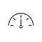 Speed icon vector. Outline speedometer, line power symbol.