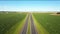 Speed Intercity Highway Through Agricultural Field With Moving Cars Aerial View