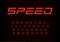 Speed letters set. Red auto vector alphabet. Automotive headline font. Dynamic style ABC, sport power monogram and