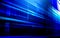 Speed light line motion blur, data transfer simulation, modern data center blue toning