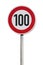 Speed limit 100 Traffic Sign isolated