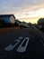 speed limit 30 painted on asphalt in a normal German town