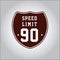 Speed limit 90 sign. Vector illustration decorative design