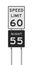 Speed Limit daytime and nighttime road signs