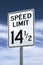 A speed limit sign for 14-1/2 mph.