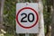 Speed Limit Sign, 20 KPH.