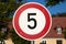 Speed limit sign five