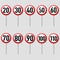 Speed Limit Sign Set isolated Transparent Background