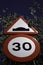 Speed limit signal with bump signal