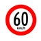 Speed limit traffic sign 60