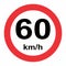 Speed limit traffic sign 60