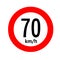 Speed limit traffic sign 70