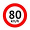 Speed limit traffic sign 80