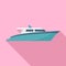 Speed motor yacht icon, flat style