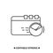 Speed optimization icon. Linear webpage pictogram with speedometer.