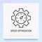 Speed optimization thin line icon. Modern vector illustration