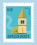 Speed post, postmark or postcard with architecture