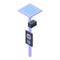 Speed radar pillar icon isometric vector. Car traffic