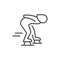 Speed skating line outline icon