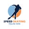 Speed skating logo with text space for your slogan / tag line