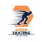 Speed skating logo with text space for your slogan / tag line