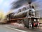 Speed steam engine, locomotive, train, motion blur