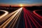 Speed Traffic long exposure on highway at sundown time