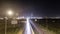 Speed Traffic at Sundown Time - light trails on motorway highway at night