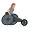 Speed wheelchair icon cartoon vector. Disabled sport