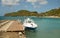 A speedboat docking at a new facility on bequia