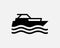 Speedboat Icon Jet Speed Boat Jetboat Motorboat Ship Vessel Vector Black White