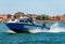 Speedboat in Motion in the Venetian Lagoon - Venice Veneto Italy