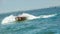 Speedboat splashing in Venice lagoon